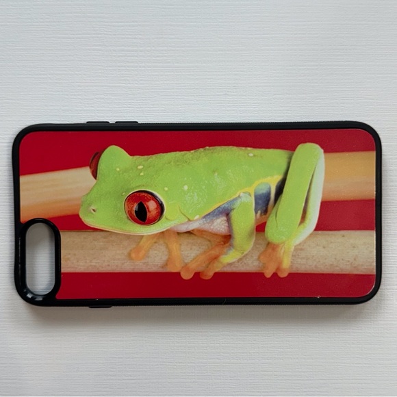 Green red-eyed tree frog reptile phone case fits iPhone 7 Plus & 8 Plus - Picture 1 of 6